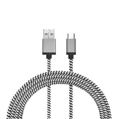 LBT 4 foot USB-A to C Premium Braided Cable - Black/White