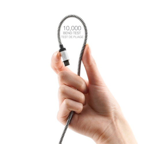 LBT 4 foot USB-A to C Premium Braided Cable - Black/White