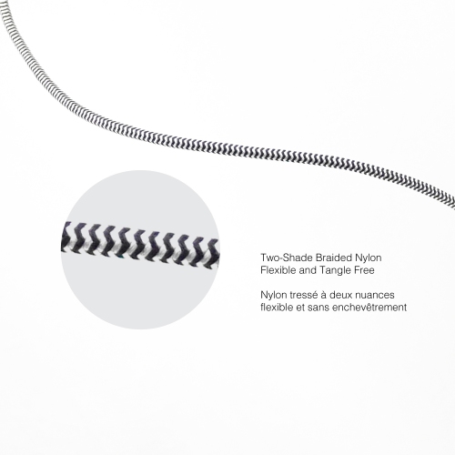 LBT 4 foot USB-A to C Premium Braided Cable - Black/White