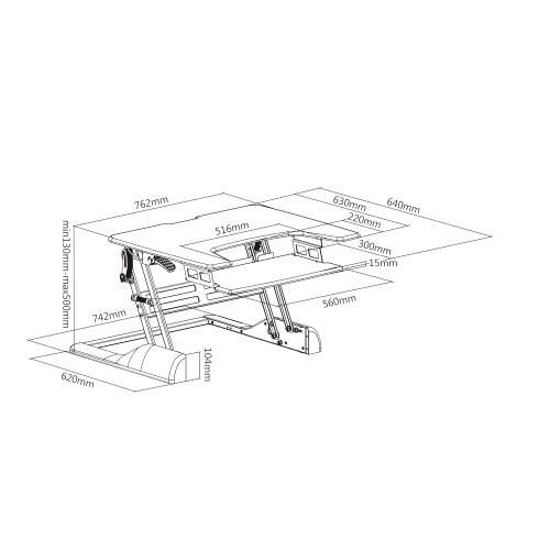 TygerClaw Sit-Stand Desktop Workstation Stand