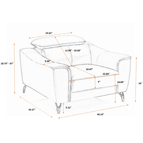 Sofa en tissu POUR salon LANCASTER de ViscoLogic