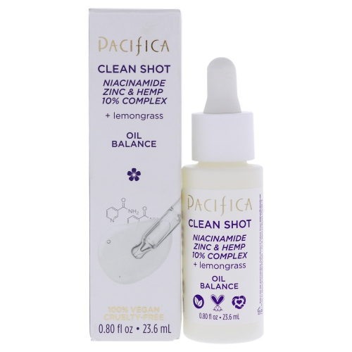 Clean Shot Niacinamide Zinc and Hemp 10 Percent Complex by Pacifica for Unisex - 0.8 oz Serum