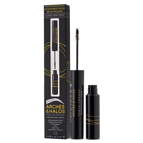 Microfiber Tinted Brow Mousse Waterproof - Dark Brown by Arches and Halos for Women - 0.106 oz Mousse