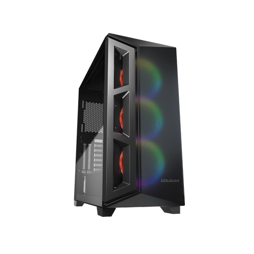 Boîtier d'ordinateur mi-tour ATX Cogar Dark Blader X5 RGB, panneau latéral en verre trempé, 3 ventilateurs 120&nbsp;mm ARGB VK120 préinstallés, noir