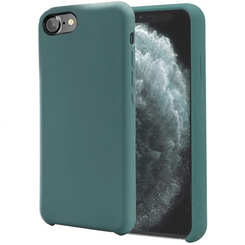【CSmart】 Étui Coque arrière en caoutchouc de gel de silicone liquide souple Premium Silm pour iPhone 7 / 8 / SE 2020, vert minuit