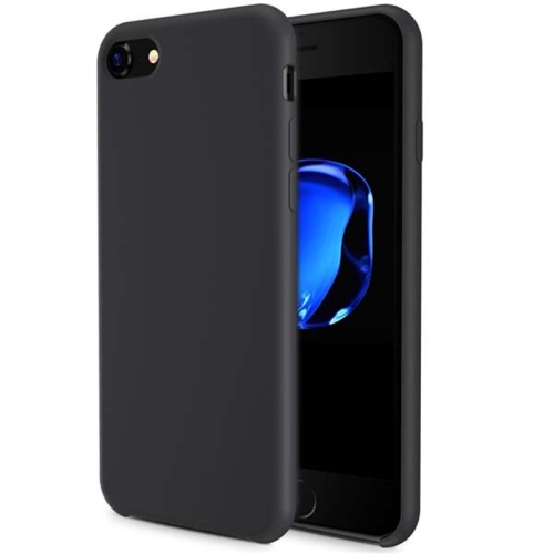 【CSmart】 Premium Silm Soft Liquid Silicone Gel Rubber Back Case Back Cover for iPhone 7 / 8 / SE 2020, Black