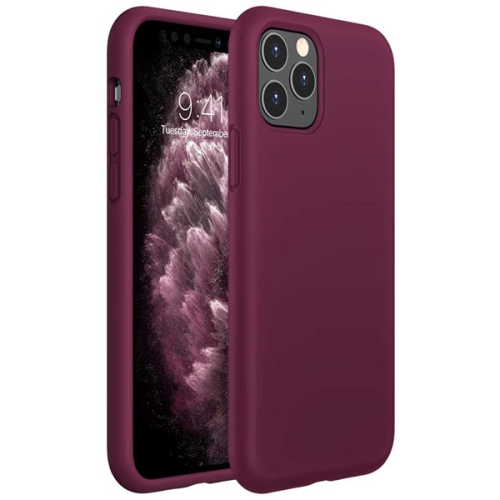 【CSmart】 Premium Silm Soft Liquid Silicone Gel Rubber Back Case Back Cover for iPhone 11 Pro Max, Wine