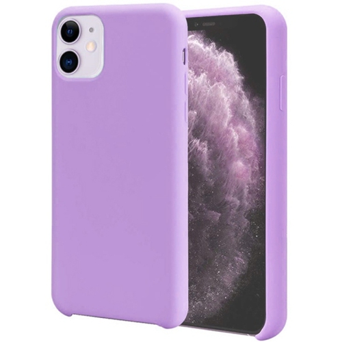 【CSmart】 Étui Coque arrière en caoutchouc de gel de silicone liquide souple Premium Silm pour iPhone 11, Violet clair