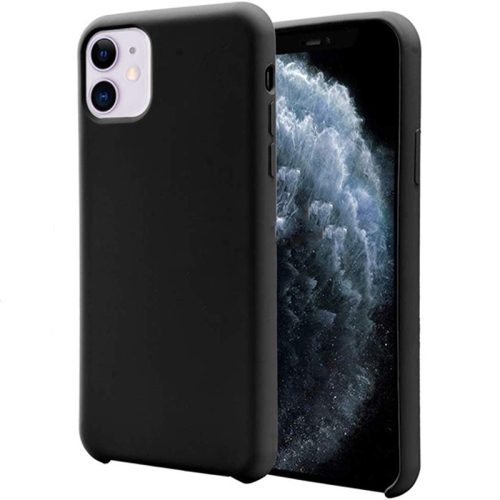 【CSmart】 Étui Coque arrière en caoutchouc de gel de silicone liquide souple Premium Silm pour iPhone 11, Noir