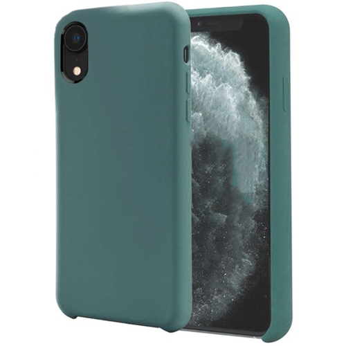 【CSmart】 Premium Silm Soft Liquid Silicone Gel Rubber Back Case Back Cover for iPhone Xr, Midnight Green