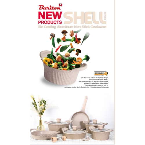 Bariton Die-Cast Aluminium Cookware 14pcs Set Durable Dishwasher & Oven Safe