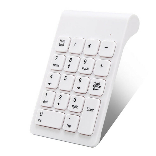 Wireless 18 Keys Numeric Keypad, White