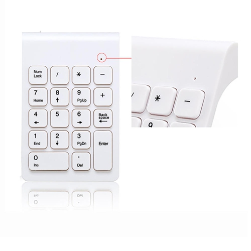 Wireless 18 Keys Numeric Keypad, White