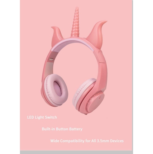 SAMA Kids light up cat ear Headset 3.5mm , Pink