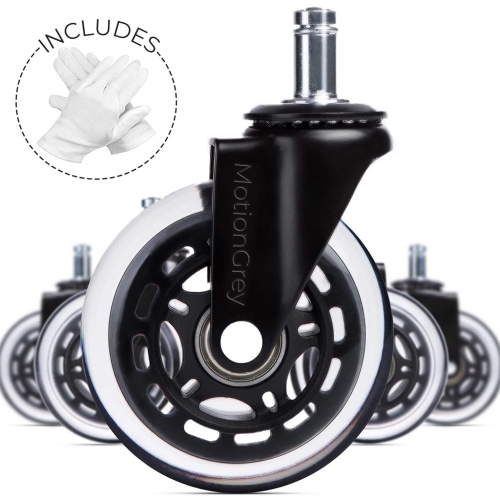 MotionGrey Office Chair Caster Wheels -Auto- Roller Blade, Ergonomic Swift Wheels, Swivel Gaming Office Chair Support for Safe Rolling on All Floor