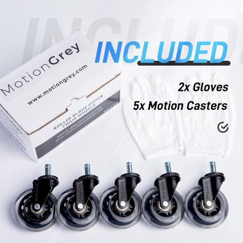 MotionGrey Office Chair Caster Wheels -Auto- Roller Blade