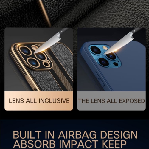 Étui luxe souple silicone antichoc arrière cuir polyuréthane pour iPhone 12/12 Pro