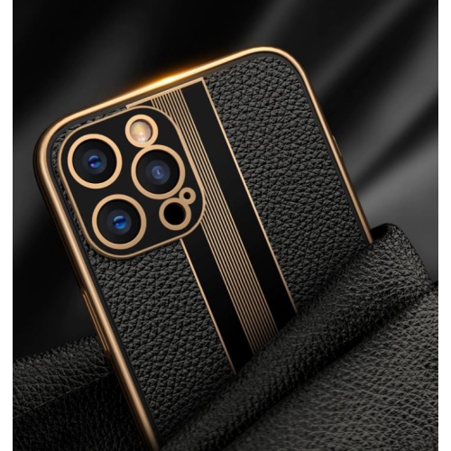 Étui luxe souple silicone antichoc arrière cuir polyuréthane pour iPhone 12/12 Pro