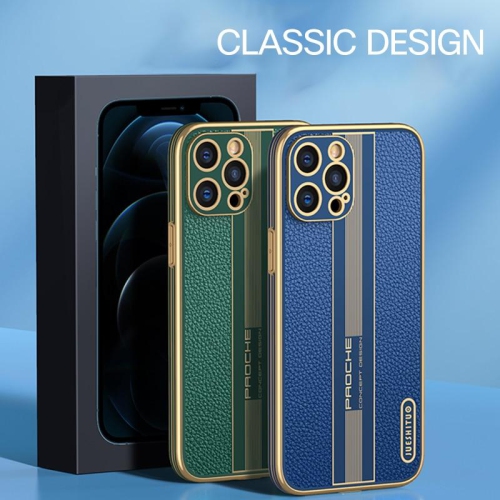 Étui luxe souple silicone antichoc arrière cuir polyuréthane pour iPhone 12/12 Pro