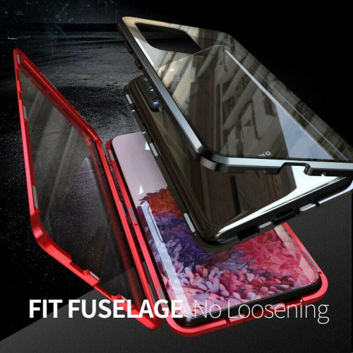 Magnétique Coque Métallique pour SAMSUNG S21 Coque Intégrale Double Face 360 Protection en Verre Trempé avec Cadre Métallique