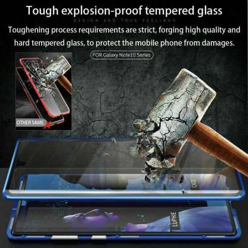 Magnétique Coque Métallique pour SAMSUNG S21 Coque Intégrale Double Face 360 Protection en Verre Trempé avec Cadre Métallique