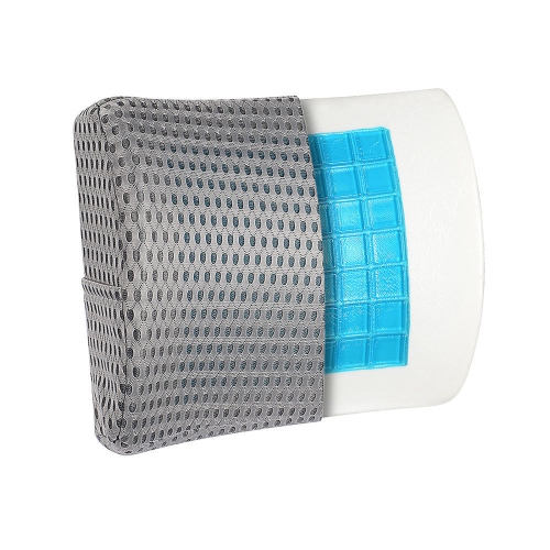 Cool Gel Memory Foam Lumbar Support Pillow, Black(310 x 360 x