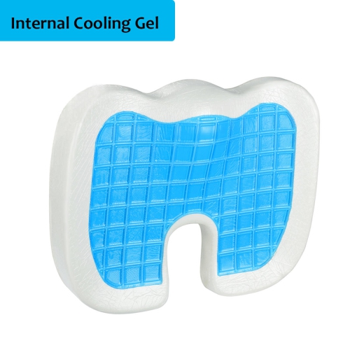 Coussin de siège en mousse à mémoire de forme Cool Gel, 450 mm x 370 mm x 71 mm, à utiliser avec une chaise de bureau, un siège de voiture, un