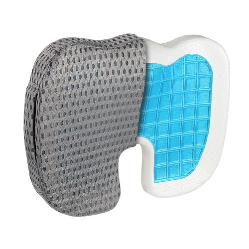 Coussin de siège en mousse à mémoire de forme Cool Gel, 450 mm x 370 mm x 71 mm, à utiliser avec une chaise de bureau, un siège de voiture, un