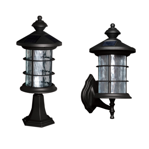 Classy Caps Black Aluminum Hampton Solar Lamp