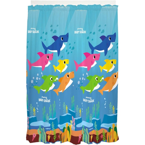 Baby Shark Kids Room Window Drapes Curtains, Set of 2