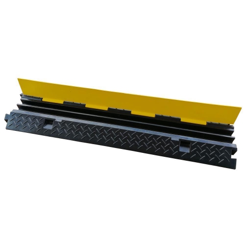 Pyle Safety Cable Protector Cover Ramp/Track, Flip-Open Access Lid, Dual Channel,