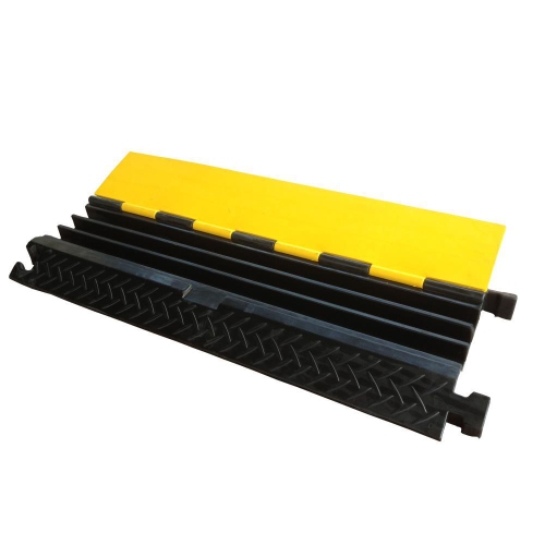 Pyle Cable Safety Protector Cover Ramp/Track, Flip-Open Access Lid, 3 Channels,