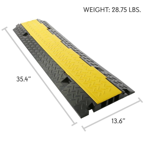 Pyle Cable Safety Protector Cover Ramp/Track, Flip-Open Access Lid, 3 Channels,