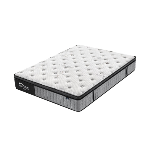 Rest Therapy 12 Inch Bliss Bamboo Plush Hybrid Pocket Coil Mattress with Cool Gel Memory Foam