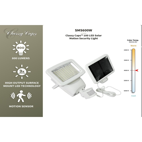 Classy Caps Super Bright 100 LED Solar Motion Security Light SMS600W