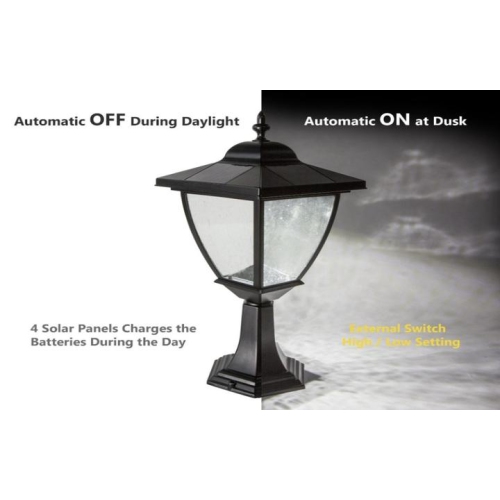 Classy Caps Black Aluminum Eleganté Solar Lamp SML556