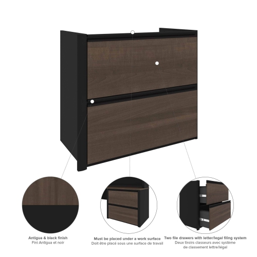 Connexion Add-On Lateral File Cabinet - Antigua & Black