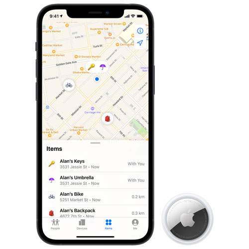 Image 6 of 6.. Apple AirTag Bluetooth Item Tracker - 4 Pack - White