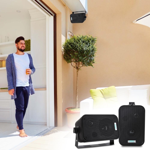 Haut-parleurs étanches intérieurs / extérieurs de 3,5 po PyleHome (PDWR30B)