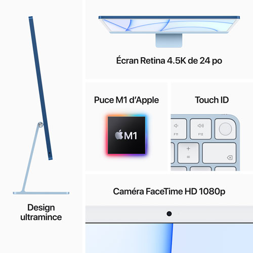 Apple iMac 24" (Spring 2021) - Silver (Apple M1 Chip / 8-Core GPU / 256GB SSD / 8GB RAM) - English