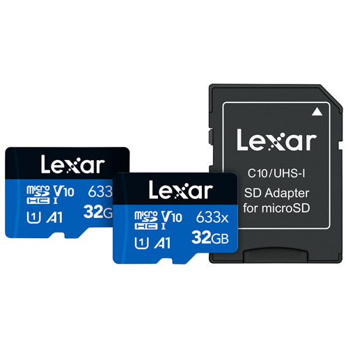 Lexar 633x 32GB 100MB/s microSDHC Memory Card - 2 Pack