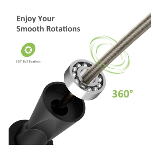 Letsfit JR01 Adjustable Jump Rope with Foam Handles - Gray