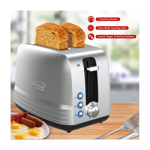 Brentwood Stainless Steel 2-Slice Toaster