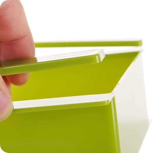 2 Pack Retractable Drawer Refrigerator Storage Box, Unique Design Pull Out Bins, Fridge Shelf Holder Storage Box, Small Size, Fit for Fridge Shelf