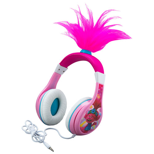KIDdesigns Trolls Over-Ear Noise Cancelling Kids Headphones - Pink