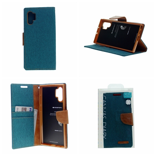 TopSave Goospery CANVAS Card Slot Fabric Folio Wallet Flip Case For Samsung A32 5G 6.5", Green