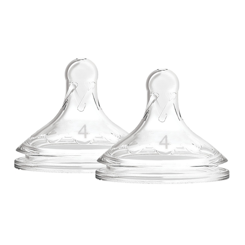 Dr. Brown's Level 4 Natural Silicone Nipple, Wide-Neck 2-Pack