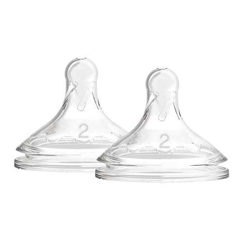 Dr. Brown's Level 2 Natural Silicone Nipple, Wide-Neck 2-Pack