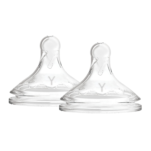 Dr. Brown's Y-Cut Natural Silicone Nipple, Wide-Neck 2-Pack