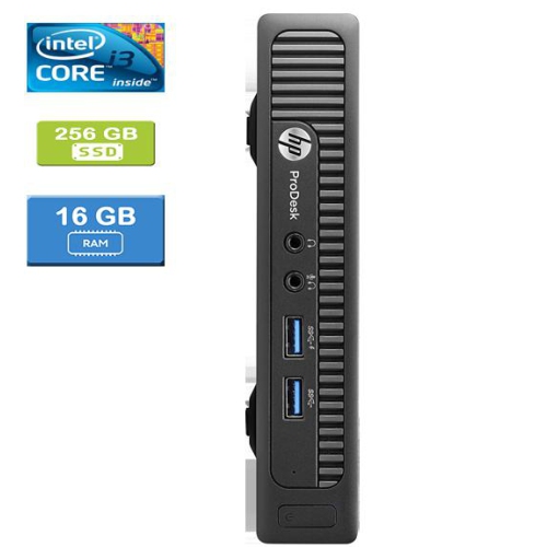 HP ProDesk 600 G2 Mini Desktop - Intel Core i3-6100T, 16GB Memory, 256GB SSD, Win 10 Pro by HP - Refurbished condition - Image 2